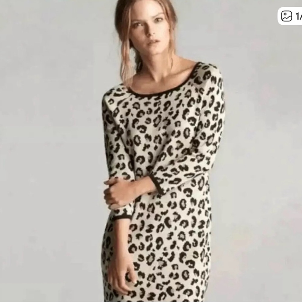 Leopard Print Long Sleeve Dress